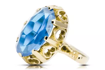 Ring Aquamarin 14 Karat Gelbgold Vintage vrc134y